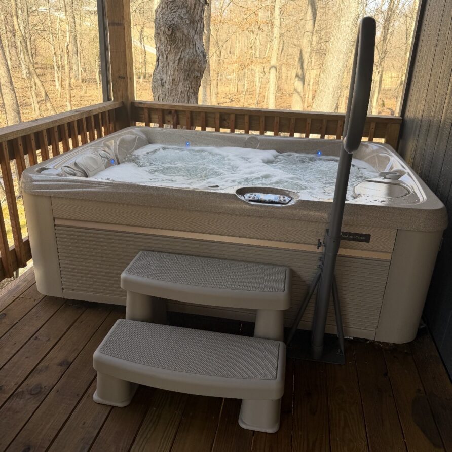 Moss Creek Rentals short term cabin rental in the woods hot tub